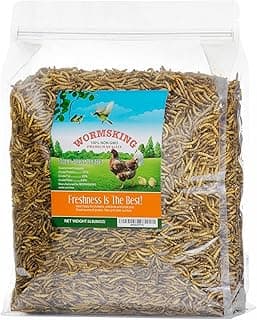 WORMSKING 5LB Dried Mealworms, Great Treat for Chicken, Duck, Birds, Reptile, Hamster,Hedgehog, Pigeon