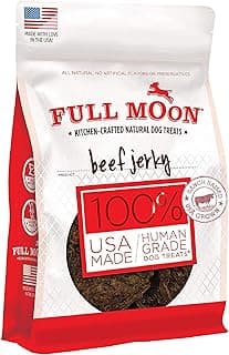 Full Moon Beef Jerky Healthy All Natural Dog Treats Human Grade Made in USA Grain Free 11 oz