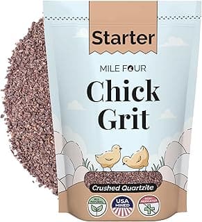 Mile Four Chick Grit for Baby Chicks - Chickens Age 0-8 Weeks, 100% Natural Mineral Chick Grit Quartzite, Poultry Grit Digestive Aid, USA Mined, 4 lbs