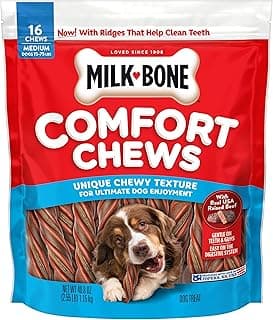 Milk-Bone Comfort Chews, Dog Chews with Unique Chewy Texture and Real Beef, 40.8 Oz. Bag (16 Chews)
