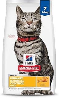 Hill's Science Diet Adult Urinary & Hairball Control Dry Cat Food, Chicken, 7 lb. Bag
