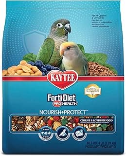 Kaytee Forti-Diet Pro Health Nourish+Protect Conure & Lovebird Food, Comprehensive Nutrition Backed by Science, Digestive Health, Immune Support, 4 pounds