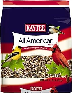 Kaytee All American Wild Bird Food Seed Blend for Cardinals, Blue Jays, Finches & Other Outdoor Wild Birds, 5 Pounds