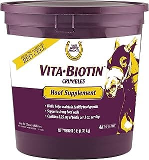 Horse Health Vita Biotin Crumbles Horse Hoof Supplement, Biotin Supplement Supports Healthy Hoof Growth, Strong Walls, Prevents Cracks & Chipping, 3 lbs, 48-Day Supply