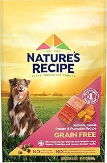Nature's Recipe Grain Free Dry Dog Food, Salmon, Sweet Potato & Pumpkin Recipe, 12 lb. Bag