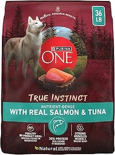 Purina ONE True Instinct With Real Salmon and Tuna Natural With Added Vitamins, Minerals and Nutrients High Protein Dog Food Dry Formula - 36 lb. Bag