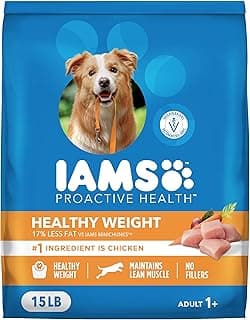 IAMS Proactive Health, Dry Dog Food, Adult Dog Food Dry Recipe for Healthy Weight, with Chicken, 15 lb. Bag