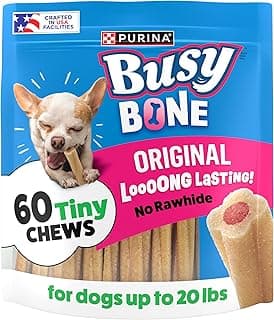 Purina Busy Bone Adult Toy Breed Dog Chew Bone Treats, Tiny - 60 ct. Pouch