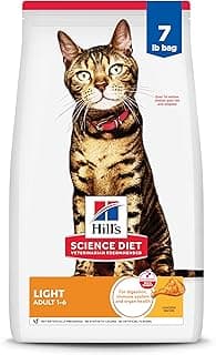 Hill's Science Diet Light, Adult 1-6, Weight Management Support, Dry Cat Food, Chicken Recipe, 7 lb Bag