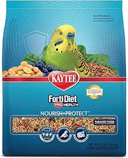 Kaytee Forti-Diet Pro Health Nourish+Protect Parakeet Food, Comprehensive Nutrition Backed by Science, Digestive Health, Immune Support, 4 pounds