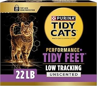 Purina Tidy Cats Performance Plus Feet Unscented Low Tracking, Clumping, Odor Control Kitty Litter   - 22 lb. Box