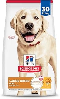 Hill's Science Diet Light Large Breed Dry Dog Food | #1 Veterinarian Recommended, Adult 1-5 Formula, Chicken Meal & Barley, 30 lb. Bag