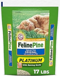 Feline Pine Platinum Non-Clumping Cat Litter, Feline Pine Cat Litter 17lb