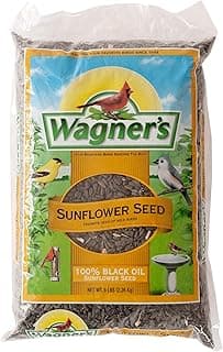 Wagner's 52023 Black Oil Sunflower Seed Wild Bird Food, 5-Pound Bag
