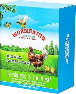 WORMSKING 10LB Dried Black Soldier Fly Larvae, More Calcium Than Dried Mealworms, High Protein Chicken Feed, Poultry Treat