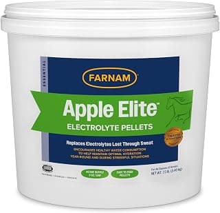 Farnam Apple Elite Electrolyte Supplement for Horses, Replaces Vital Minerals, for Hydration, No Added Sugar, Horse Supplements with Sodium, Potassium, Calcium & Magnesium, 7.5 lb, 40 Day Supply