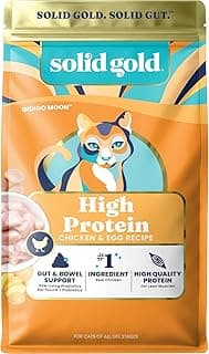 Solid Gold High Protein Dry Cat Food - Grain Free & Gluten Free Chicken Cat Dry Food w/Probiotics for Gut Health & Digestion - High Fiber & Omega 3 - Low Carb Superfood Kibble for Cats All Ages -12LB