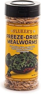 Fluker's Freeze Dried Insects, Nutrient, Packed Mealworms, Ideal for Lizards, Reptiles, Birds, Fish, Hedgehogs, 1.7 oz