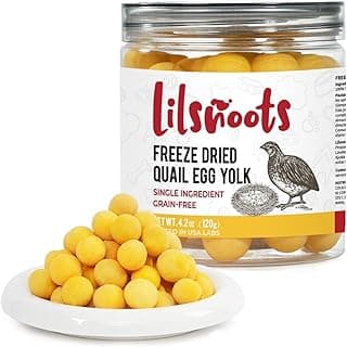 Freeze Dried Quail Egg Yolk 4.2 oz Single Ingredient Pet Treats for Dogs, Cats, Healthy Freeze-Dried Pet Food Topper Grain&Gluten&Rawhide Free No Additives Pet Training Treats Snacks