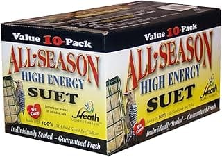 Heath Outdoor Products birds DD4-10 All Season High Energy Suet Cake, Case Of 10