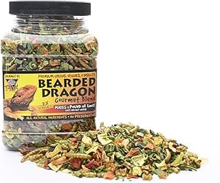 T-Rex Bearded Dragon Food Gourmet Blend – All-Natural Dried Vegetables & Insects, Protein-Included Plant-Based Reptile Diet, Easy to Prepare, 4 oz