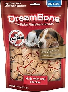 DreamBone Mini Chew, Made with Real Chicken & Vegetables, Rawhide Free Chews For Dogs, 50 Count