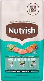 Nutrish Indoor Complete Dry Cat Food, Chicken, Lentils & Salmon Recipe (Rachael Ray), 3 lb. Bag
