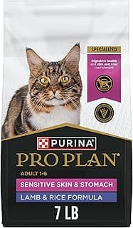 Purina Pro Plan Sensitive Skin and Stomach Cat Food, Lamb and Rice Formula - 7 lb. Bag