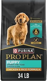 Purina Pro Plan High-Protein Puppy Food Shredded Blend Chicken and Rice Formula Dry Dog Food, 34 lb. Bag