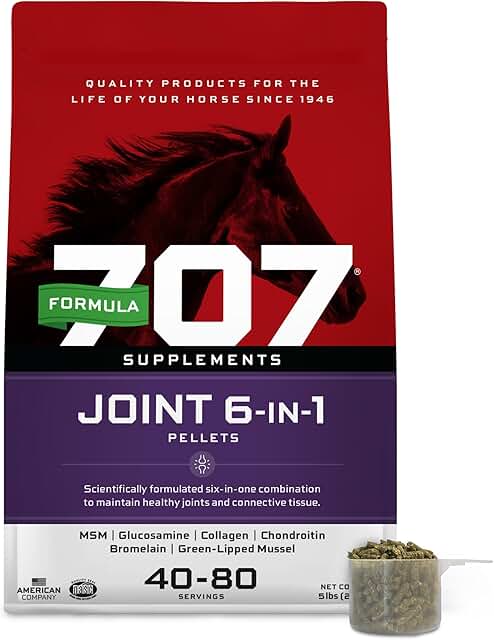 Formula 707 Joint 6in1 Equine Supplement 5 lb Bag - Support for Joint Integrity and Inflammatory Response in Horses - Green-Lipped Mussel, MSM, Glucosamine, Chondroitin & Collagen