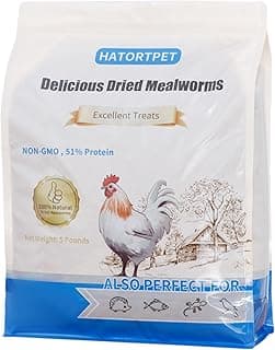 Dried Mealworms 5LB Pure Natural Chicken Treats for Laying Hens Wild Birds | NON-GMO High Protein