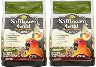 Higgins 2 Pack of Safflower Gold Natural Blend Conure and Cockatiel Food, 3 Pounds Each