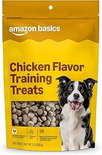 Amazon Basics Chicken Flavor Training Treats for Dogs, 2 lb. Bag (32 oz) (Previously Wag)