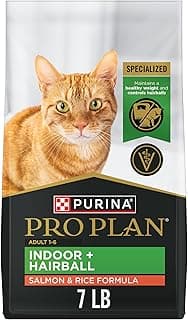 Purina Pro Plan Hairball Management, Indoor Cat Food, Salmon and Rice Formula - 7 lb. Bag