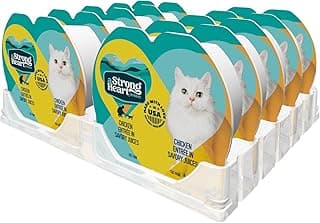 A Strong Heart Split Cup Wet Cat Food, Chicken Entree - 2.6 oz Split Cups, 20 Servings (Pack of 10), Made in The USA with Real Chicken