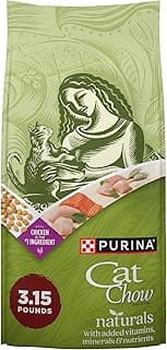 Purina Cat Chow Naturals With Added Vitamins, Minerals and Nutrients Dry Cat Food, Naturals Original - (Pack of 4) 3.15 lb. Bags