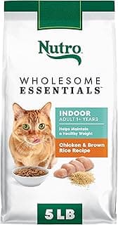 Nutro Wholesome Essentials Dry Cat Food, Indoor Cat Food Dry Chicken & Brown Rice Recipe, 5 lbs.