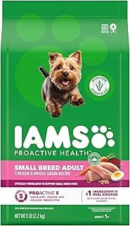 IAMS Proactive Health Small Breed Adult Dry Dog Food Chicken & Whole Grain Recipe, 5 lb. Bag