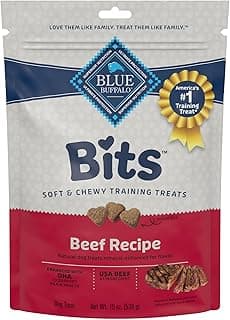 Blue Buffalo Bits Soft Dog Treats for Training, Made with Natural Ingredients & Enhanced with DHA, Beef Recipe, 19-oz Bag
