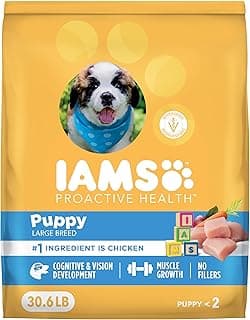 IAMS Proactive Health Puppy Food, Large Breed Premium Puppy Food for Large Dogs, 30.6 Lb. Bag