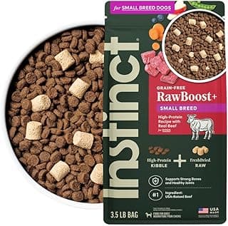 Instinct RawBoost Small Breed, Natural Dry Dog Food with Freeze-Dried Pieces, High Protein, Grain-Free Recipe - Real Beef, 3.5 lb. Bag