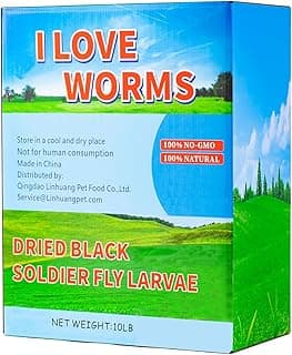 I LOVE WORMS Dried Black Soldier Fly Larvae (10lb), 100% Natural Non-GMO, Treat for Chickens, More Calcium Chicken Feed Than Mealworms