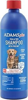 ADAMS Plus Flea & Tick Shampoo with Precor for Dogs, Cats, Puppies & Kittens, Flea Shampoo to Treat Flea Infestations, Kills Ticks, Fleas, Flea Eggs & Lice, Cleans and Conditions Coat, 12 Ounces