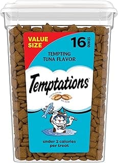 Temptations Cat Treats Classic Crunchy and Soft Cat Treats, Tempting Tuna Flavor, 16 oz. Tub
