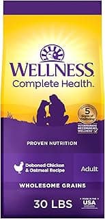 Wellness Complete Health Adult Dry Dog Food, Wholesome Grain Kibble, Natural, Chicken and Oatmeal Recipe, 30 lb Bag