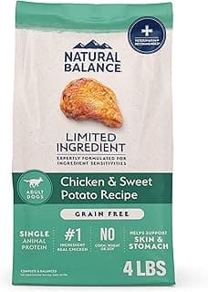 Natural Balance Limited Ingredient Adult Grain-Free Dry Dog Food, Chicken & Sweet Potato Recipe, 4 Pound (Pack of 1)