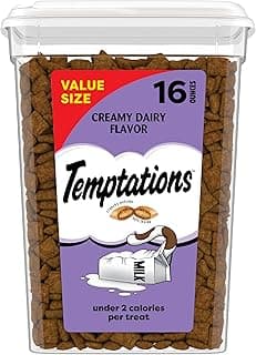 Temptations Cat Treats, Classic Crunchy and Soft Cat Treats, Creamy Dairy Flavor, 16 oz. Tub
