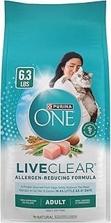 Purina ONE LiveClear Allergen-Reducing Cat Food Dry Formula with Real Chicken As The Number One Ingredient - 6.3 lb. Bag