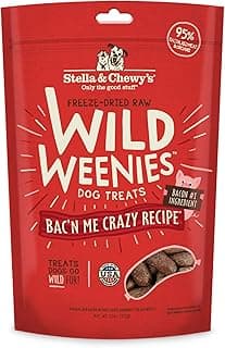 Stella & Chewy's Freeze-Dried Raw Wild Weenies Dog Treats - High-Protein Training Treats for Dogs & Puppies - All-Natural Bacon Recipe with 95% Meat & Organs - USA Made - 11 oz Bag