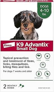K9 Advantix Flea, Tick & Mosquito Prevention for Dogs 4-10 lbs. | Flea Drops for Small Dogs | Apply Monthly | 2 Treatments